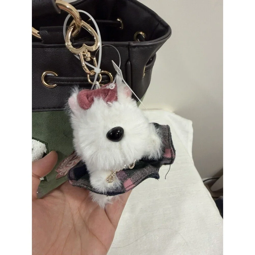 Juicy Couture Varsity Tote Bag Super Greens Velour Scottie Dog Charm NWT